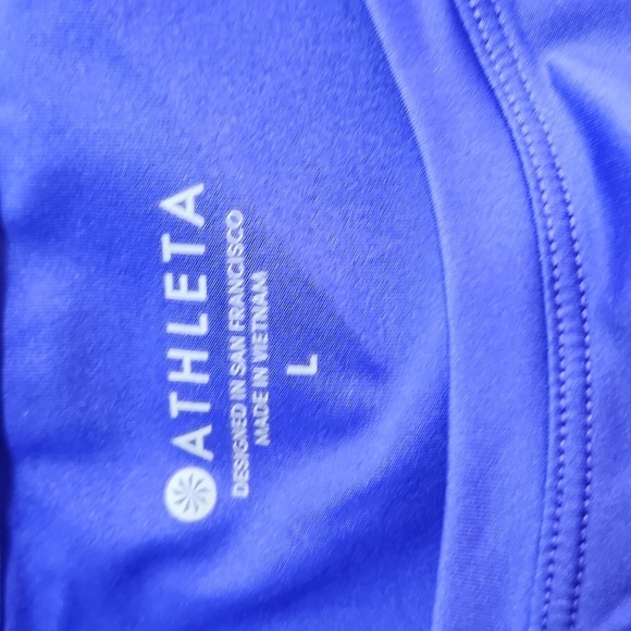 ATHLETA Paradise Blue Short Sleeve UPF 50+ Cadence Tee Top - Picture 6 of 9